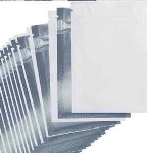 80 pieces 3.5"×5" matte white CR bag with zip-lock top